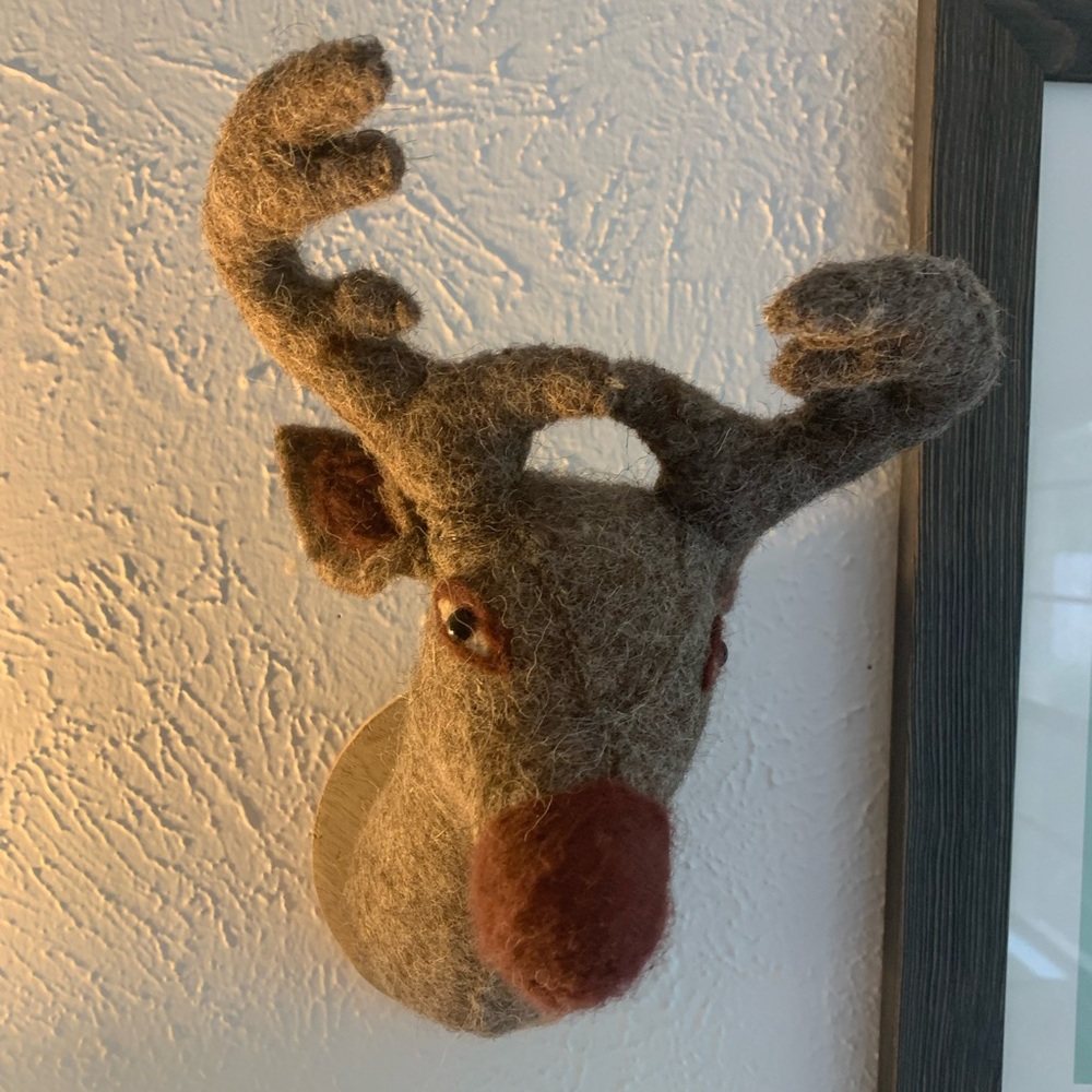 Wool Animal Head Wall Decor